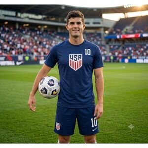 Team USA US Soccer Pulisic 10 Navy Blue Youth XL T-Shirt USMNT Fan Gear NEW